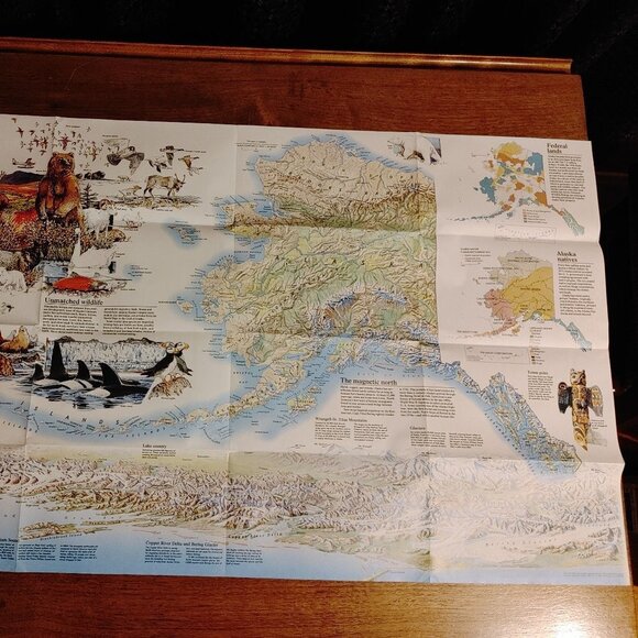 National Geographic Society MAP of ALASKA May 1994 Full Colour - Picture 6 of 6